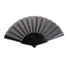Polyester Fabric Hand Fan Flat Plain Plastic Keel Folding Purse Bamboo Girl Women Gifts Black