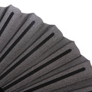 Polyester Fabric Hand Fan Flat Plain Plastic Keel Folding Purse Bamboo Girl Women Gifts Black