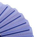 Polyester Fabric Hand Fan Flat Plain Plastic Keel Folding Purse Sapphire