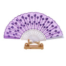Wedding Party Gift Handmade Spanish Flower Pattern Folding Lace Hand Fan