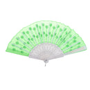 Wedding Party Gift Handmade Spanish Flower Pattern Folding Lace Hand Fan Green