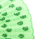 Wedding Party Gift Handmade Spanish Flower Pattern Folding Lace Hand Fan Green
