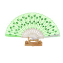 Wedding Party Gift Handmade Spanish Flower Pattern Folding Lace Hand Fan Green