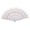 Wedding Spanish Style Dance Party Lace Silk Folding Hand Held Flower Fan Multi-color