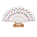 Wedding Spanish Style Dance Party Lace Silk Folding Hand Held Flower Fan Multi-color