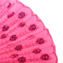 Wedding Spanish Style Dance Party Lace Silk Folding Hand Held Flower Fan Rose