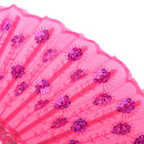 Handmade Spanish Wedding Party Gift Flower Pattern Folding Lace Hand Fan Rose