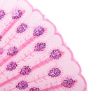 Vintage Spanish Silk Fabric Folding Hand Flower Fans Girl Women Party Gift Pink
