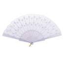 Wedding Party Gift Spanish Handmade Flower Pattern Folding Lace Hand Fan White