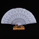 Wedding Party Gift Spanish Handmade Flower Pattern Folding Lace Hand Fan White