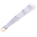 Wedding Party Gift Spanish Handmade Flower Pattern Folding Lace Hand Fan White