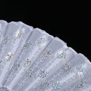 Wedding Party Gift Spanish Handmade Flower Pattern Folding Lace Hand Fan White