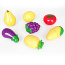 Kids Children Toy Fruit & Veg Vegetable Plastic Role Pretend Kitchen Cutting Food