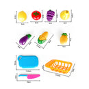 Kids Children Toy Fruit & Veg Vegetable Plastic Role Pretend Kitchen Cutting Food
