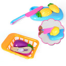 Kids Children Toy Fruit & Veg Vegetable Plastic Role Pretend Kitchen Cutting Food
