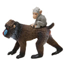 Realistic Mandrill Female With Baby Monkey Animal Model Figurine Kids Toy