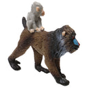 Realistic Mandrill Female With Baby Monkey Animal Model Figurine Kids Toy