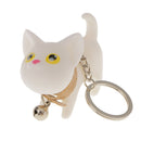 Fashion Key Ring Lovely Kitten Pendant Keychain for Girls--White