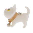Fashion Key Ring Lovely Kitten Pendant Keychain for Girls--White