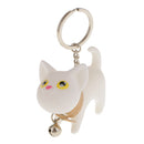 Fashion Key Ring Lovely Kitten Pendant Keychain for Girls--White