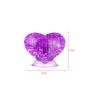 3D Crystal Puzzle Jigsaw DIY Love Heart Model Blocks Brain Teaser Decoration Blue