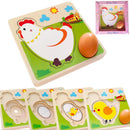 Colorful Multi Layer Puzzles Toys Chick Growing Up Learning Wood Toys