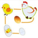 Colorful Multi Layer Puzzles Toys Chick Growing Up Learning Wood Toys