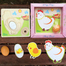 Colorful Multi Layer Puzzles Toys Chick Growing Up Learning Wood Toys