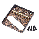 Black with Flower Design 3 Brass Saddles Guitar Bridge for Telecaster Guitar