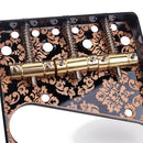 Black with Flower Design 3 Brass Saddles Guitar Bridge for Telecaster Guitar