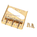 3 Brass Saddle Steel Guitar Bridge with Screws Tele Guitar Replacement Gold