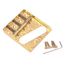 3 Brass Saddle Steel Guitar Bridge with Screws Tele Guitar Replacement Gold