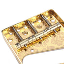 3 Brass Saddle Steel Guitar Bridge with Screws Tele Guitar Replacement Gold