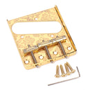 3 Brass Saddle Steel Guitar Bridge with Screws Tele Guitar Replacement Gold