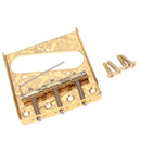3 Brass Saddle Steel Guitar Bridge with Screws Tele Guitar Replacement Gold