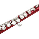Red LADE 16 Closed Holes C Tone Flute with Leather Case Set Flute Lover Gift