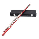 Red LADE 16 Closed Holes C Tone Flute with Leather Case Set Flute Lover Gift