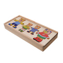 Kid Wood Dress Up Bear Family Mix & Match Outfits Wooden Box Puzzle Play-set