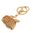Rhinestone Crystal Rabbit Charm Pendant Lobster Clasp Keyring Key Chain Bag Charm -Dark Red