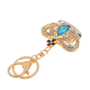Rhinestone Crystal Crown Charm Pendant Lobster Clasp Keyring Key Chain Bag Charm -Blue
