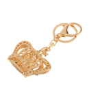 Rhinestone Crystal Crown Charm Pendant Lobster Clasp Keyring Key Chain Bag Charm -Blue