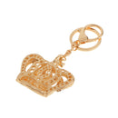 Rhinestone Crystal Crown Charm Pendant Lobster Clasp Keyring Key Chain Bag Charm - Pink