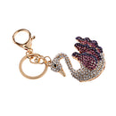 Swan Rhinestone Crystal Car Handbag Purse Charm Pendant Key Chain Ring Purple