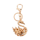 Swan Rhinestone Crystal Car Handbag Purse Charm Pendant Key Chain Ring Pink