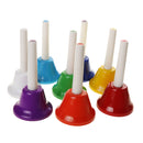 8 Colorful Hand Bell Children Percussion Set Sound Shaking Bell Kids Musical Instrument Toys