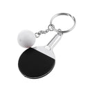 Mini Black Table Tennis w/ Ball Charm Pendant Purse Bag Sports Keyring Keychain Gift