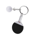 Mini Black Table Tennis w/ Ball Charm Pendant Purse Bag Sports Keyring Keychain Gift