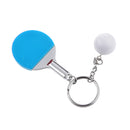 Mini Blue Table Tennis w/ Ball Charm Pendant Purse Bag Sports Keyring Keychain Gift