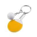 Mini Yellow Table Tennis w/ Ball Charm Pendant Purse Bag Sports Keyring Keychain Gift