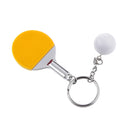 Mini Yellow Table Tennis w/ Ball Charm Pendant Purse Bag Sports Keyring Keychain Gift